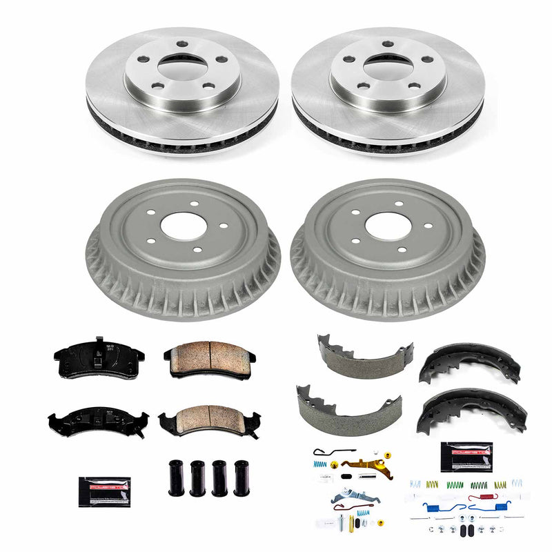 Power Stop KOE15440DK Autospecialty 1-Click Daily Driver Front And Rear Brake Kit With Drum And Brake Shoes for 1993 Chevrolet Camaro Base Rear Drum product image