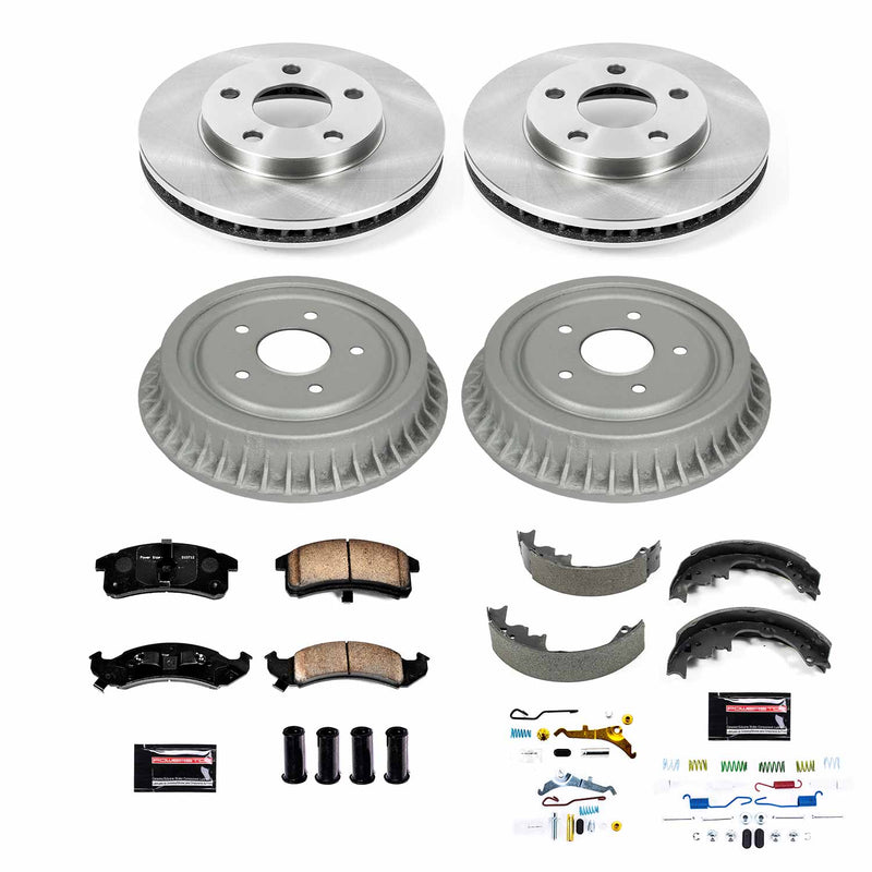 Power Stop KOE15441DK Autospecialty 1-Click Daily Driver Front And Rear Brake Kit With Drum And Brake Shoes for 1994-1996 Chevrolet Camaro Base Rear Drum product image