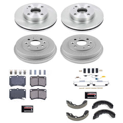 Power Stop KOE15442DK Autospecialty 1-Click Daily Driver Front And Rear Brake Kit With Drum And Brake Shoes for 1993-1995 Ford Escort Base, LX, LX Sport product image