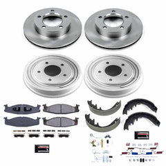Power Stop KOE15461DK Front And Rear Autospecialty 1-Click Pad And Rotor Kit With Drum And Brake Shoes for 1994 Ford Bronco Eddie Bauer, XL, XLT product image