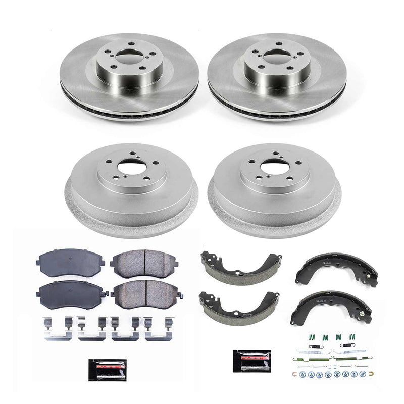 Power Stop KOE15467DK Front And Rear Autospecialty 1-Click OE Replacement Pad And Rotor Kit for 2003-2007 Subaru Forester X Rear Drum product image