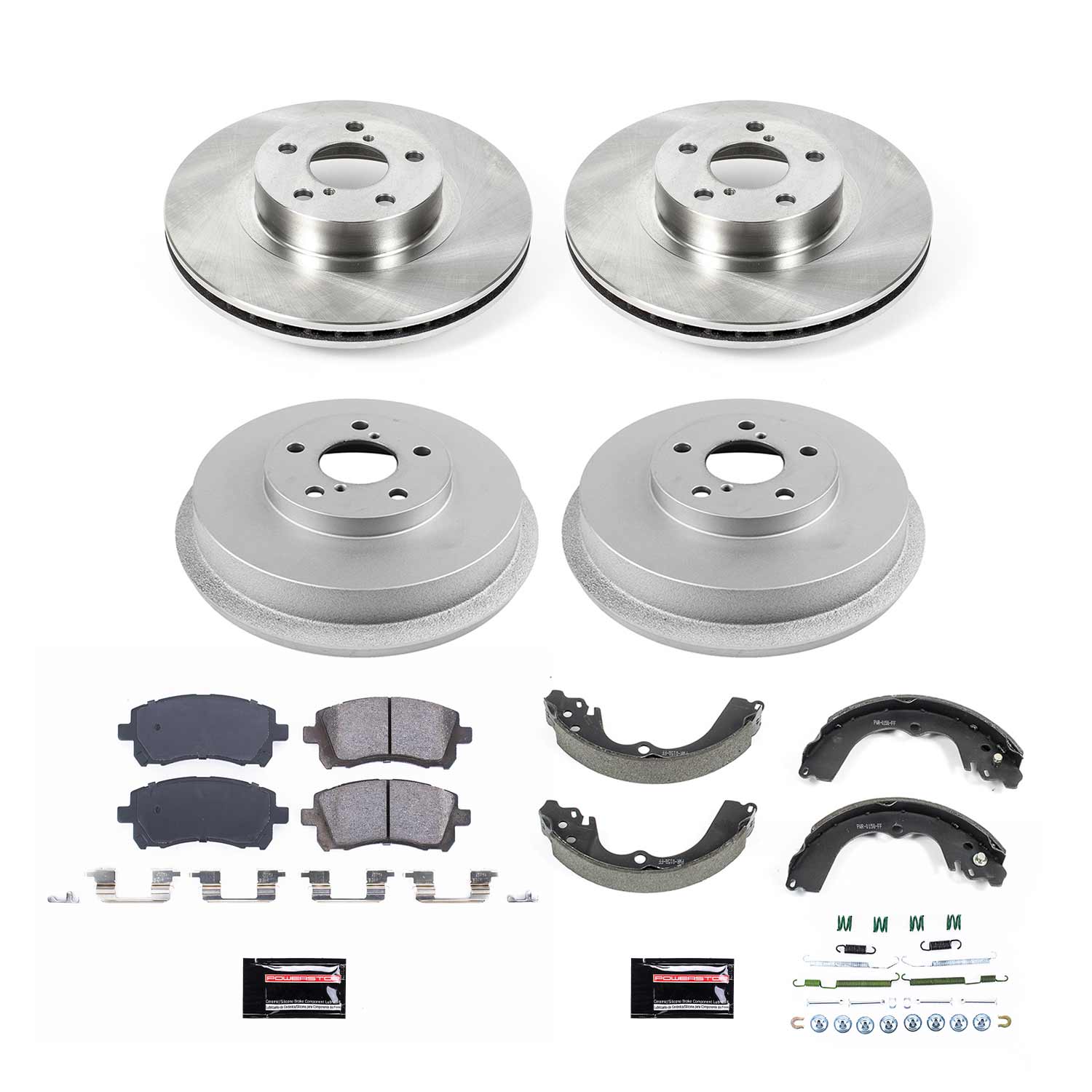 Power Stop KOE15468DK Front And Rear Autospecialty 1-Click OE Replacement Pad And Rotor Kit for 1998 Subaru Forester L Rear Drum product image