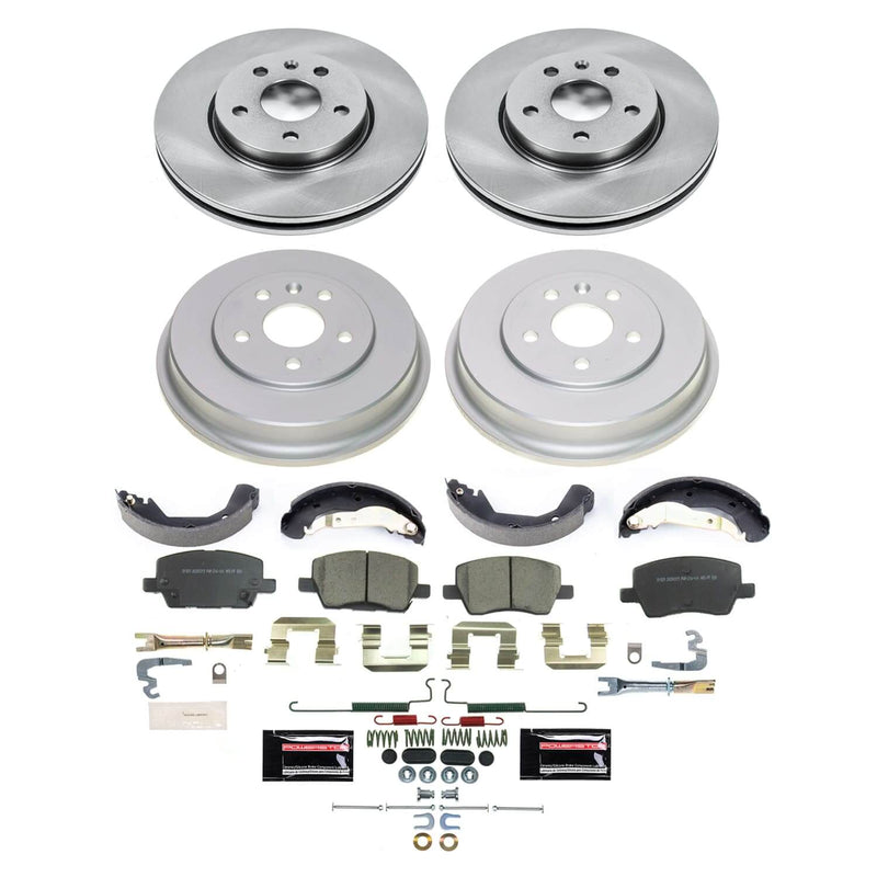 Power Stop KOE15487DK - Front And Rear Autospecialty 1-Click OE Replacement Pad And Rotor Kit With Drum And Brake Shoes vehicle fitment brake part
