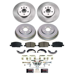 Power Stop KOE15489DK - Front And Rear Autospecialty 1-Click OE Replacement Pad And Rotor Kit With Drum And Brake Shoes vehicle fitment brake part
