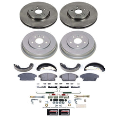 Power Stop KOE15490DK - Front And Rear Autospecialty 1-Click OE Replacement Pad And Rotor Kit With Drum And Brake Shoes vehicle fitment brake part