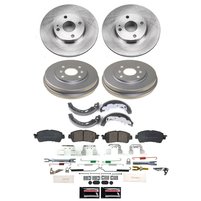 Power Stop KOE15498DK - Front And Rear Autospecialty 1-Click OE Replacement Pad And Rotor Kit With Drum And Brake Shoes vehicle fitment brake part