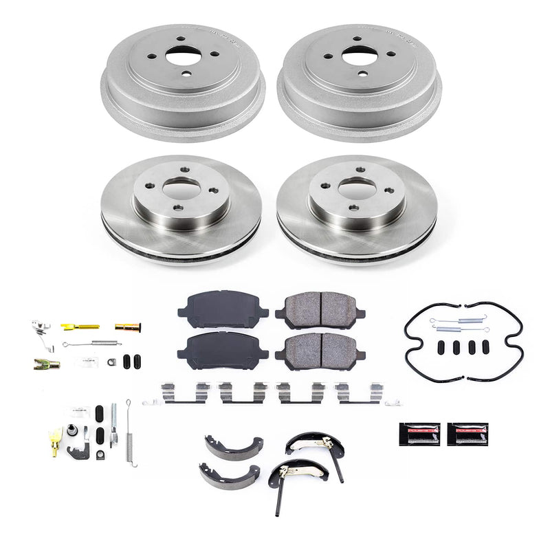 Power Stop KOE15520DK - Front And Rear Autospecialty 1-Click OE Replacement Pad And Rotor Kit With Drum And Brake Shoes vehicle fitment brake part