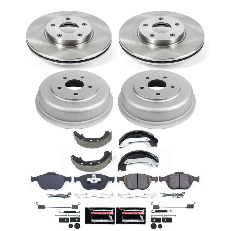 Power Stop KOE15525DK - Front And Rear Autospecialty 1-Click OE Replacement Pad And Rotor Kit With Drum And Brake Shoes vehicle fitment brake part