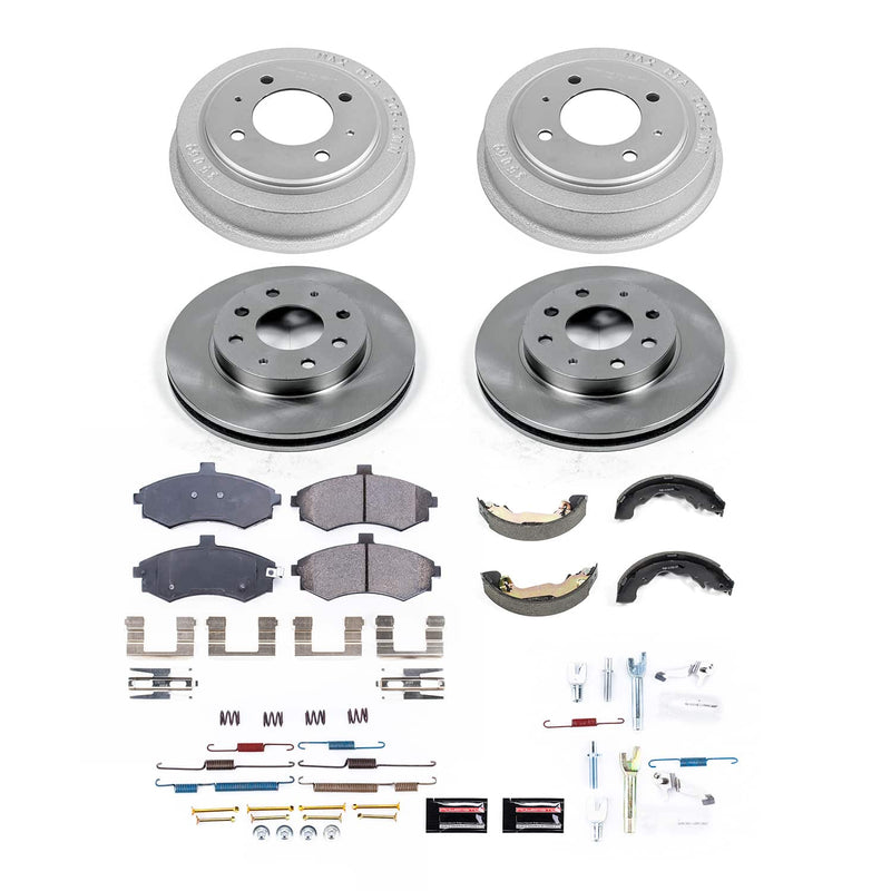 Power Stop KOE15528DK - Front And Rear Autospecialty 1-Click OE Replacement Pad And Rotor Kit With Drum And Brake Shoes vehicle fitment brake part