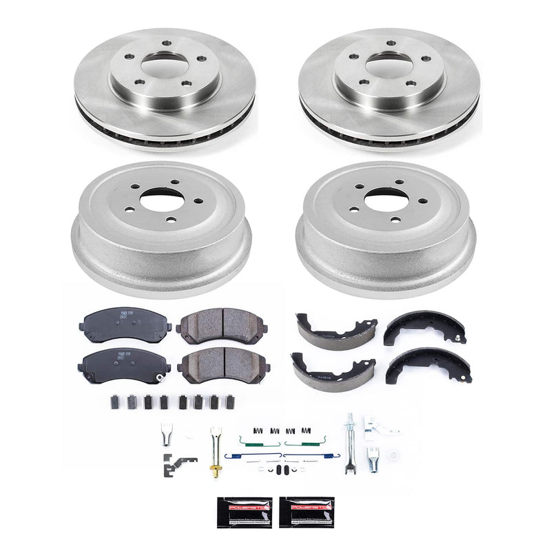 Power Stop KOE15534DK - Front And Rear Autospecialty 1-Click OE Replacement Pad And Rotor Kit With Drum And Brake Shoes vehicle fitment brake part