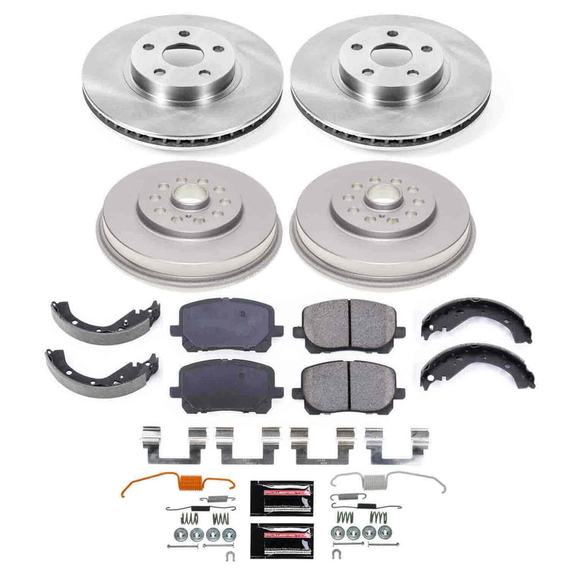 Power Stop KOE15536DK - Front And Rear Autospecialty 1-Click OE Replacement Pad And Rotor Kit With Drum And Brake Shoes vehicle fitment brake part