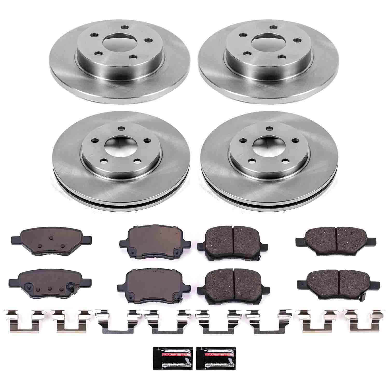 Power Stop KOE1618 Autospecialty - 1-Click Daily Driver Brake Kits (Front And Rear) for 2004-2008 Chevrolet Malibu product image