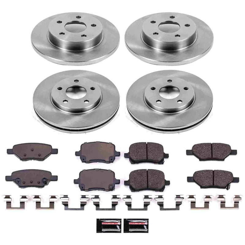 Power Stop KOE1618 Autospecialty - 1-Click Daily Driver Brake Kits (Front And Rear) for 2004-2008 Chevrolet Malibu product image