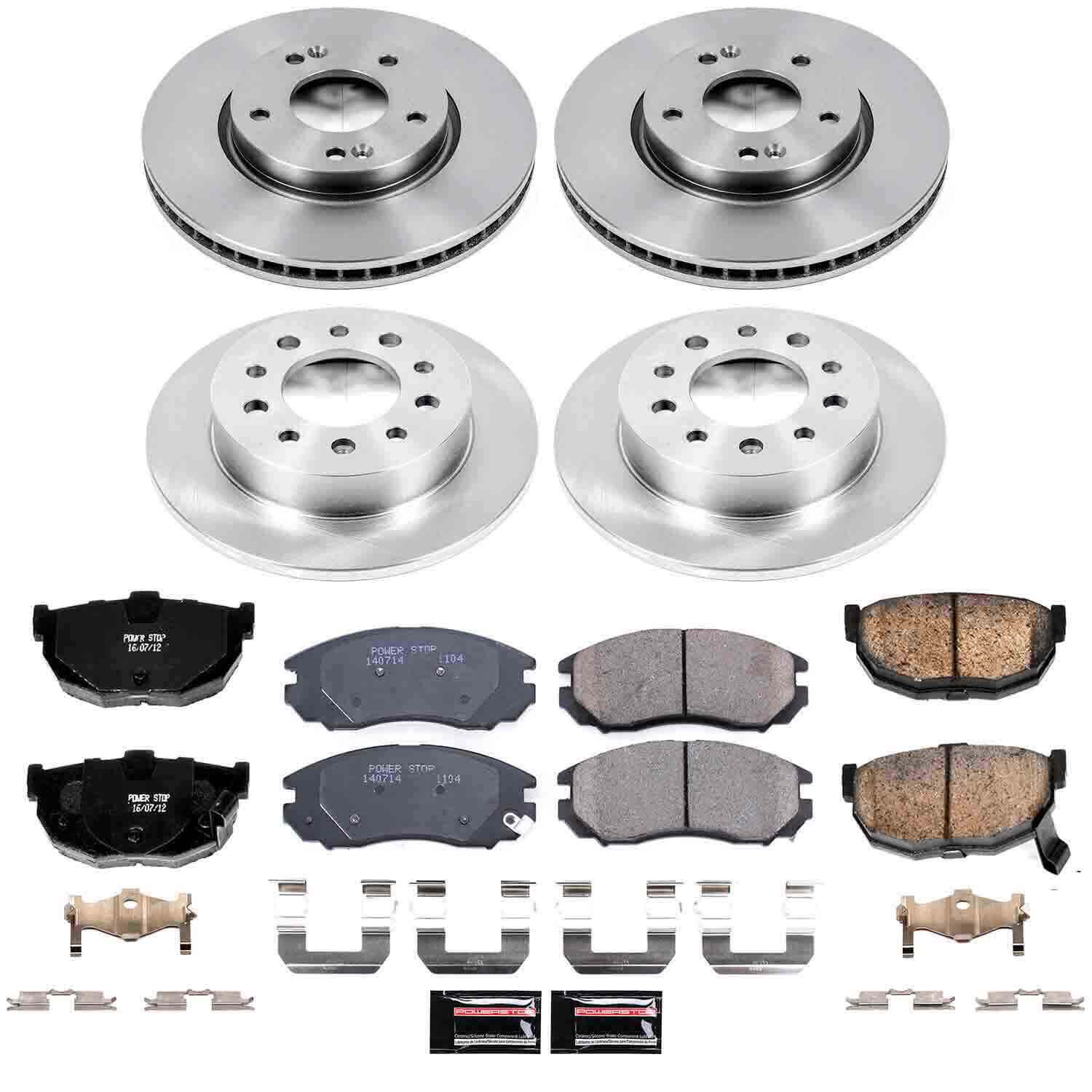 Power Stop KOE164 Autospecialty - 1-Click Daily Driver Brake Kits (Front And Rear) for 2004-2006 Hyundai Tiburon product image