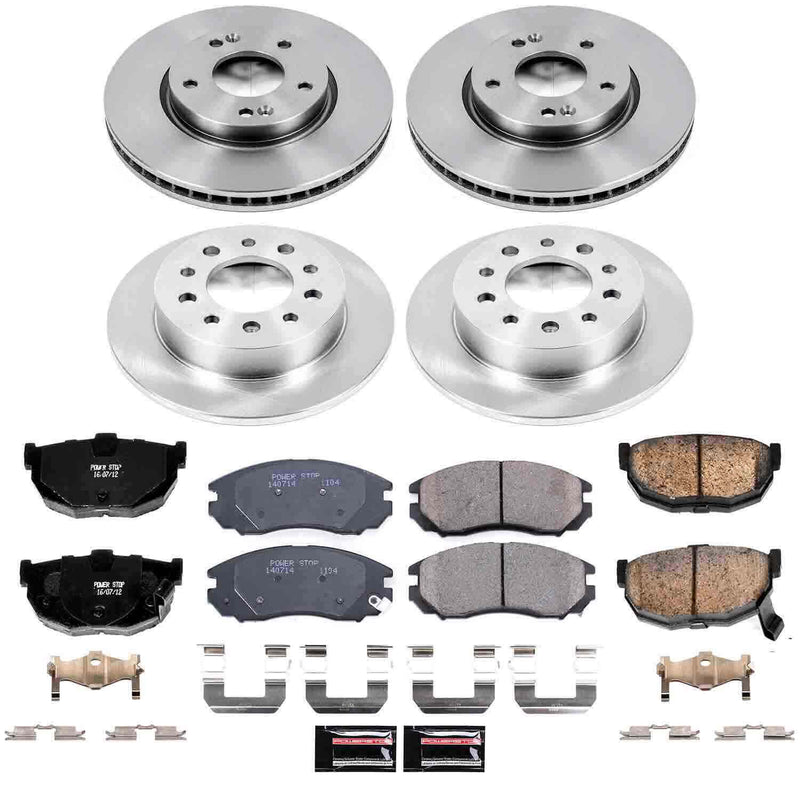 Power Stop KOE164 Autospecialty - 1-Click Daily Driver Brake Kits (Front And Rear) for 2004-2006 Hyundai Tiburon product image