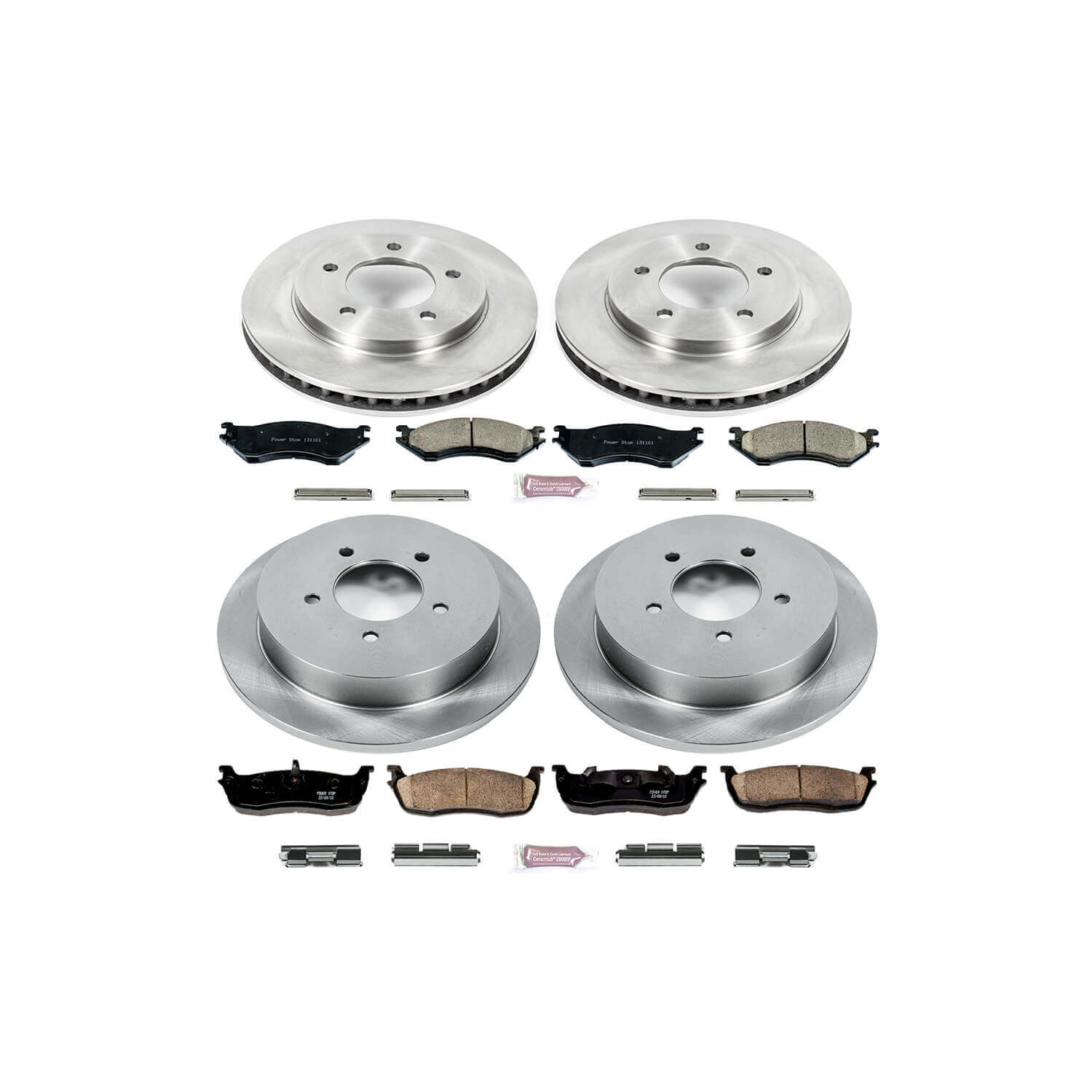 Power Stop KOE1870 Autospecialty - 1-Click Daily Driver Brake Kits (Front And Rear) for 1997-2000 Ford Expedition product image