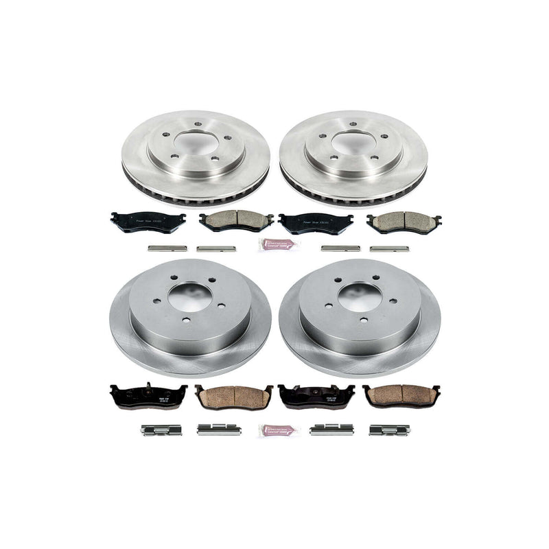 Power Stop KOE1870 Autospecialty - 1-Click Daily Driver Brake Kits (Front And Rear) for 1997-2000 Ford Expedition product image