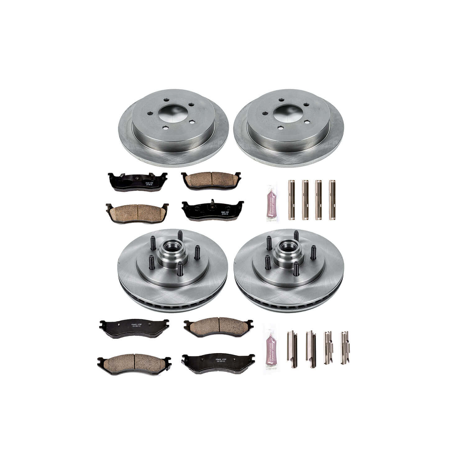 Power Stop KOE1919 Autospecialty - 1-Click Daily Driver Brake Kits (Front And Rear) for 2000-2004 Ford Expedition product image