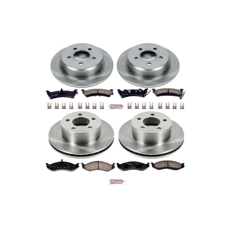 Power Stop KOE2121 Autospecialty - 1-Click Daily Driver Brake Kits (Front And Rear) for 1993-1998 Jeep Grand Cherokee product image