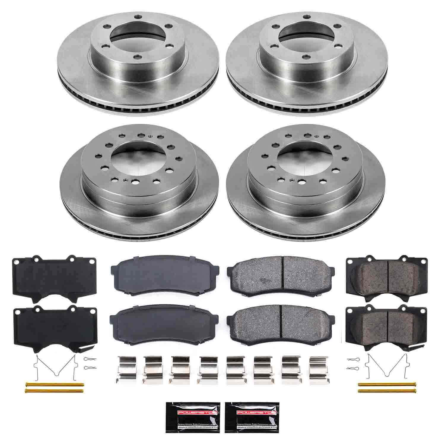 Power Stop KOE2325 Autospecialty - 1-Click Daily Driver Brake Kits (Front And Rear) for 2001-2007 Toyota Sequoia product image