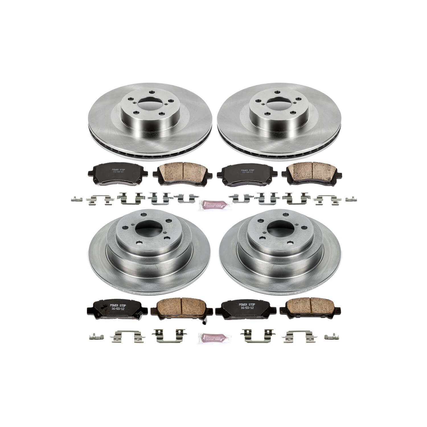 Power Stop KOE2371 Autospecialty - 1-Click Daily Driver Brake Kits (Front And Rear) for 2002-2003 Subaru Impreza product image