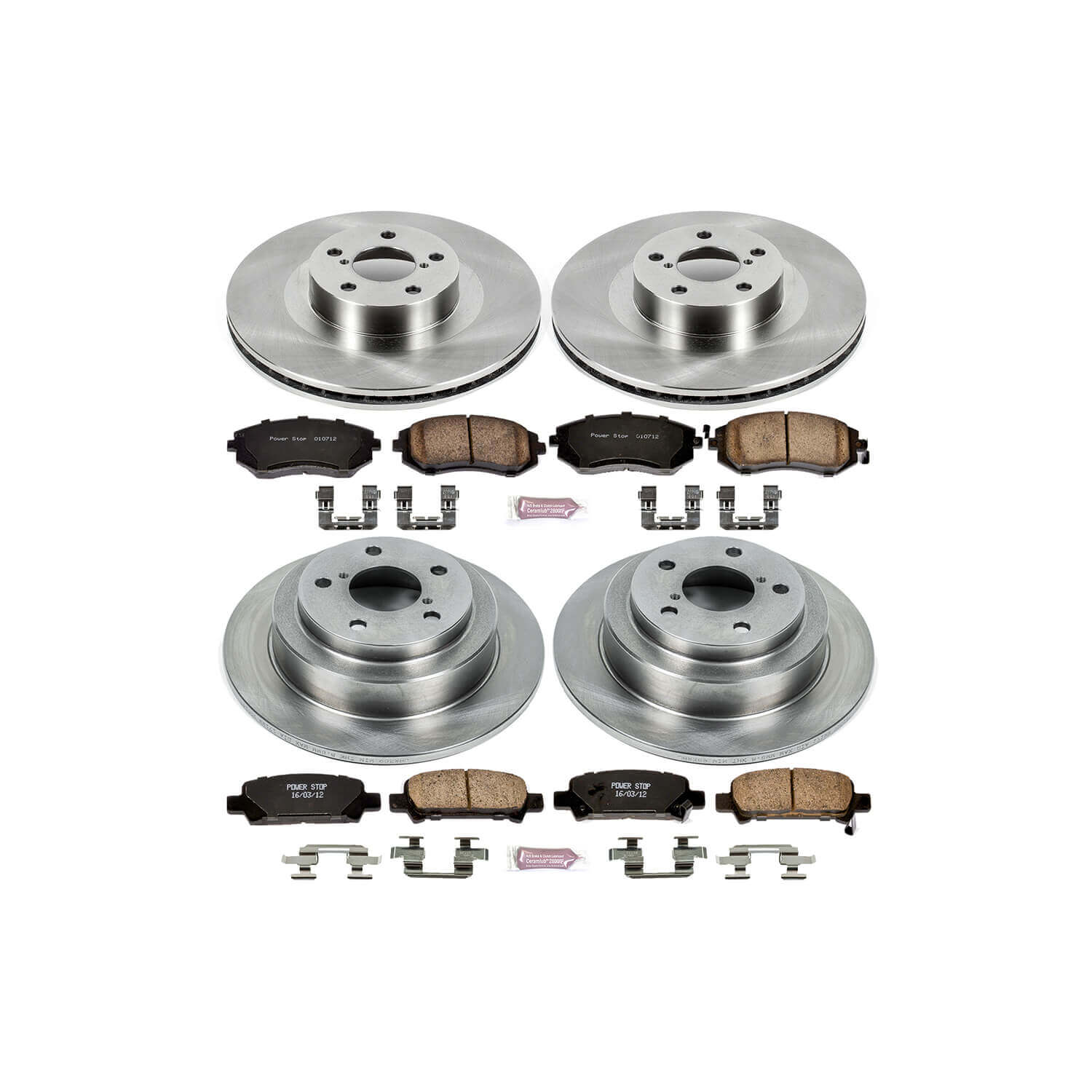 Power Stop KOE2377 Autospecialty - 1-Click Daily Driver Brake Kits (Front And Rear) for 2003 Subaru Forester product image