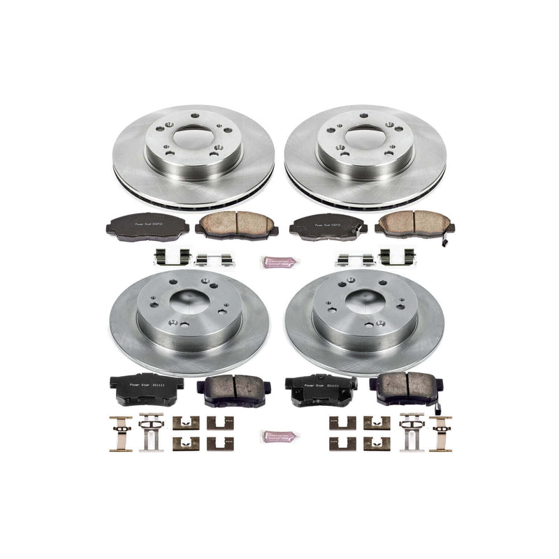 Power Stop KOE2385 Autospecialty - 1-Click Daily Driver Brake Kits (Front And Rear) for 2006-2011 Honda Civic product image