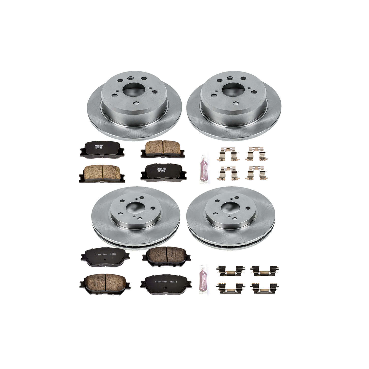 Power Stop KOE2416 Autospecialty - 1-Click Daily Driver Brake Kits (Front And Rear) for 2002-2004 Toyota Camry product image