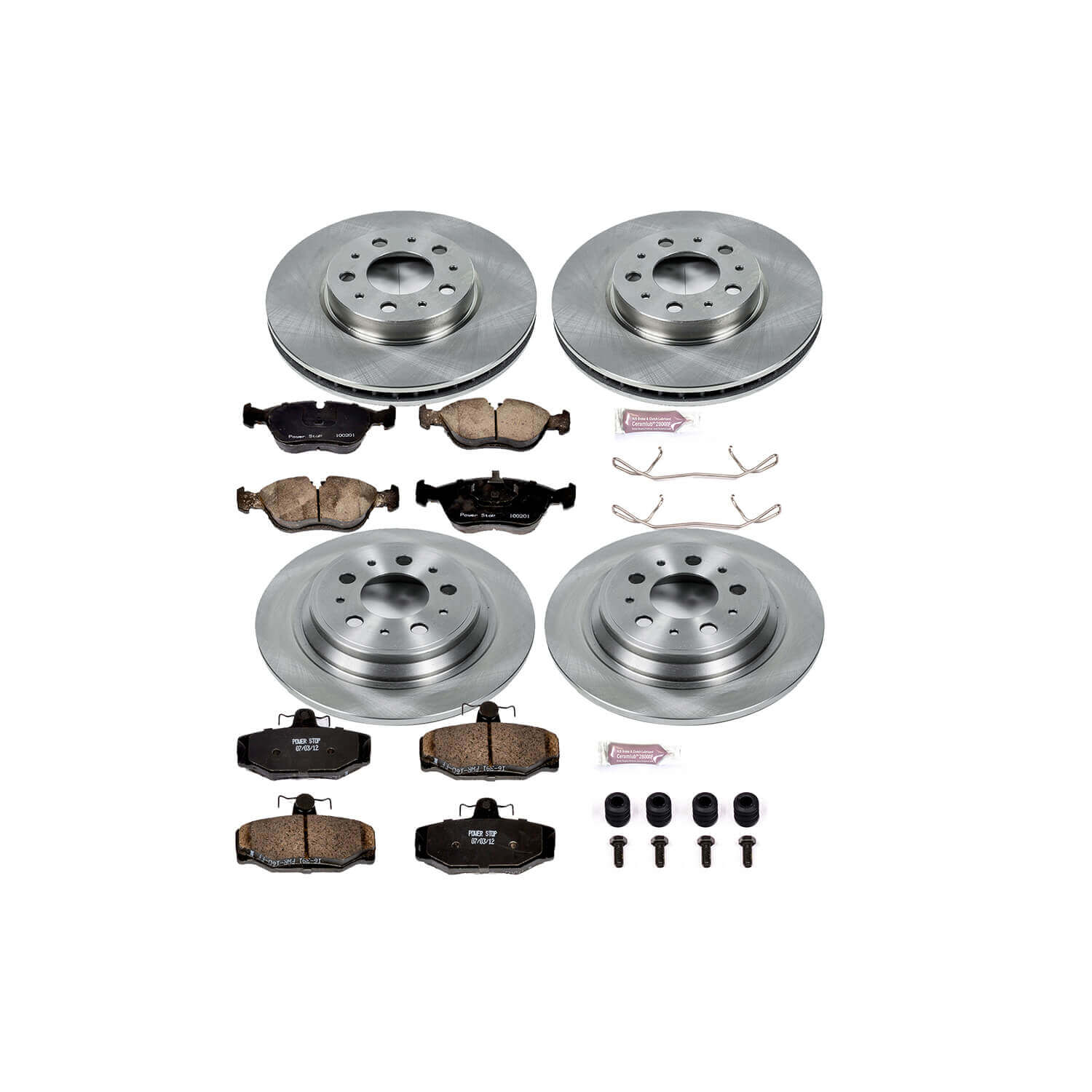 Power Stop KOE2736 Autospecialty - 1-Click Daily Driver Brake Kits (Front And Rear) for 1998-1999 Volvo V70 product image