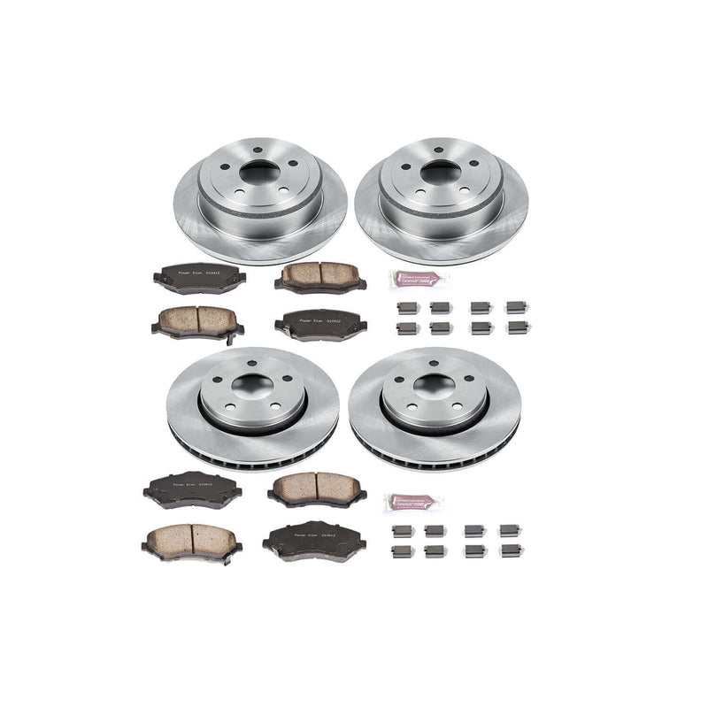 Power Stop KOE2798 Autospecialty - 1-Click Daily Driver Brake Kits (Front And Rear) for 2007-2018 Jeep Wrangler product image