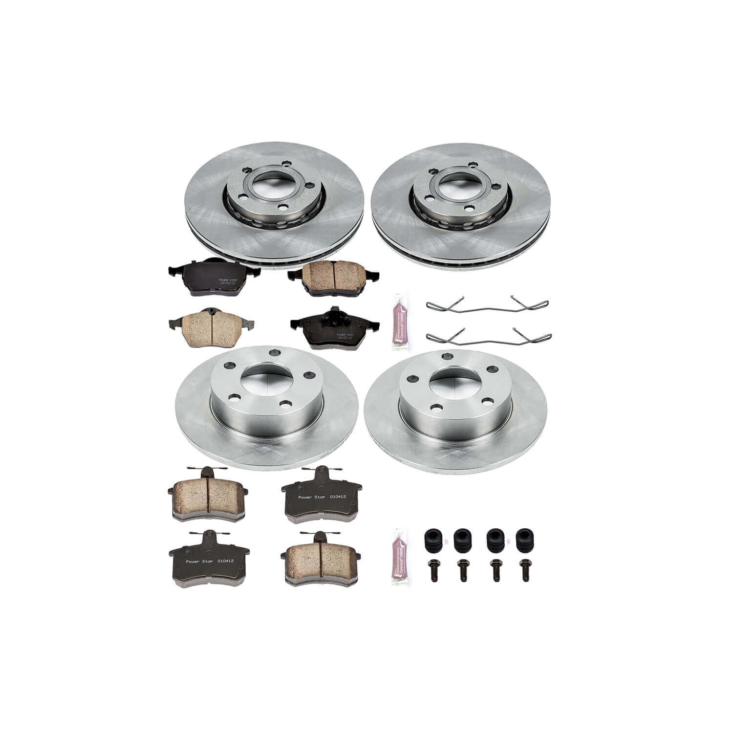 Power Stop KOE2799 Autospecialty - 1-Click Daily Driver Brake Kits (Front And Rear) for 1996-1998 Audi A4 Quattro product image