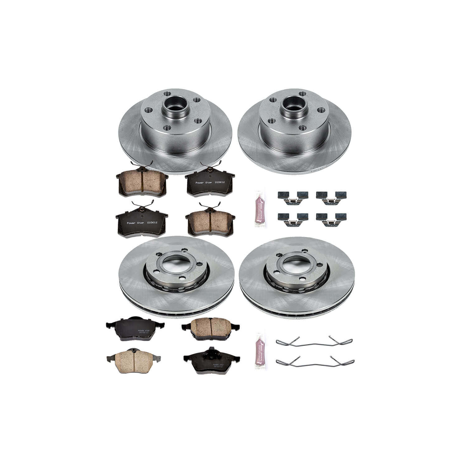Power Stop KOE2824 Autospecialty - 1-Click Daily Driver Brake Kits (Front And Rear) for 1997-1998 Audi A4 product image
