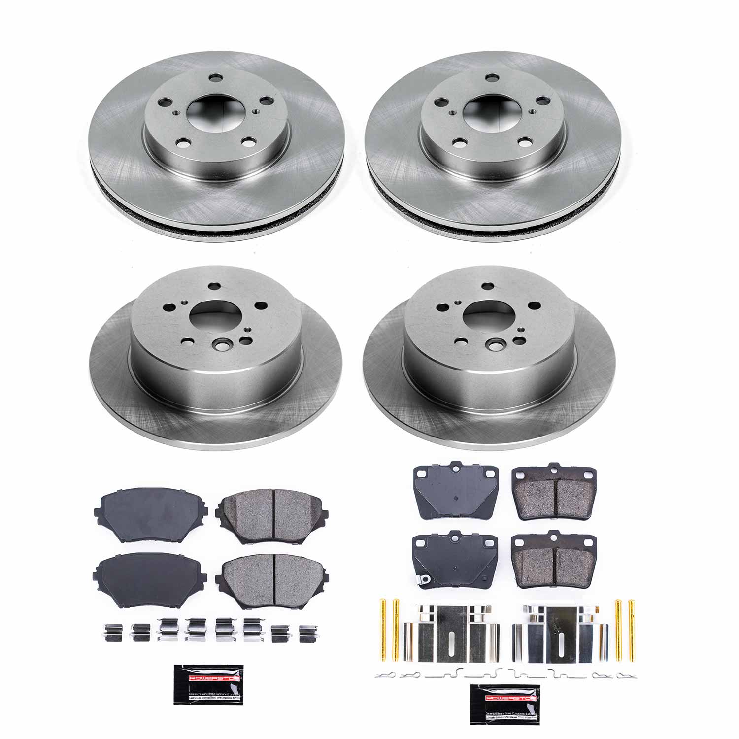 Power Stop KOE2842 Front And Rear Autospecialty 1-Click OE Replacement Pad And Rotor Kit for 2004-2005 Toyota RAV4 Rear Disc product image