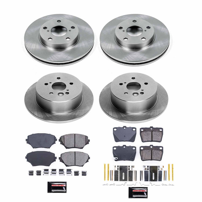 Power Stop KOE2842 Front And Rear Autospecialty 1-Click OE Replacement Pad And Rotor Kit for 2004-2005 Toyota RAV4 Rear Disc product image