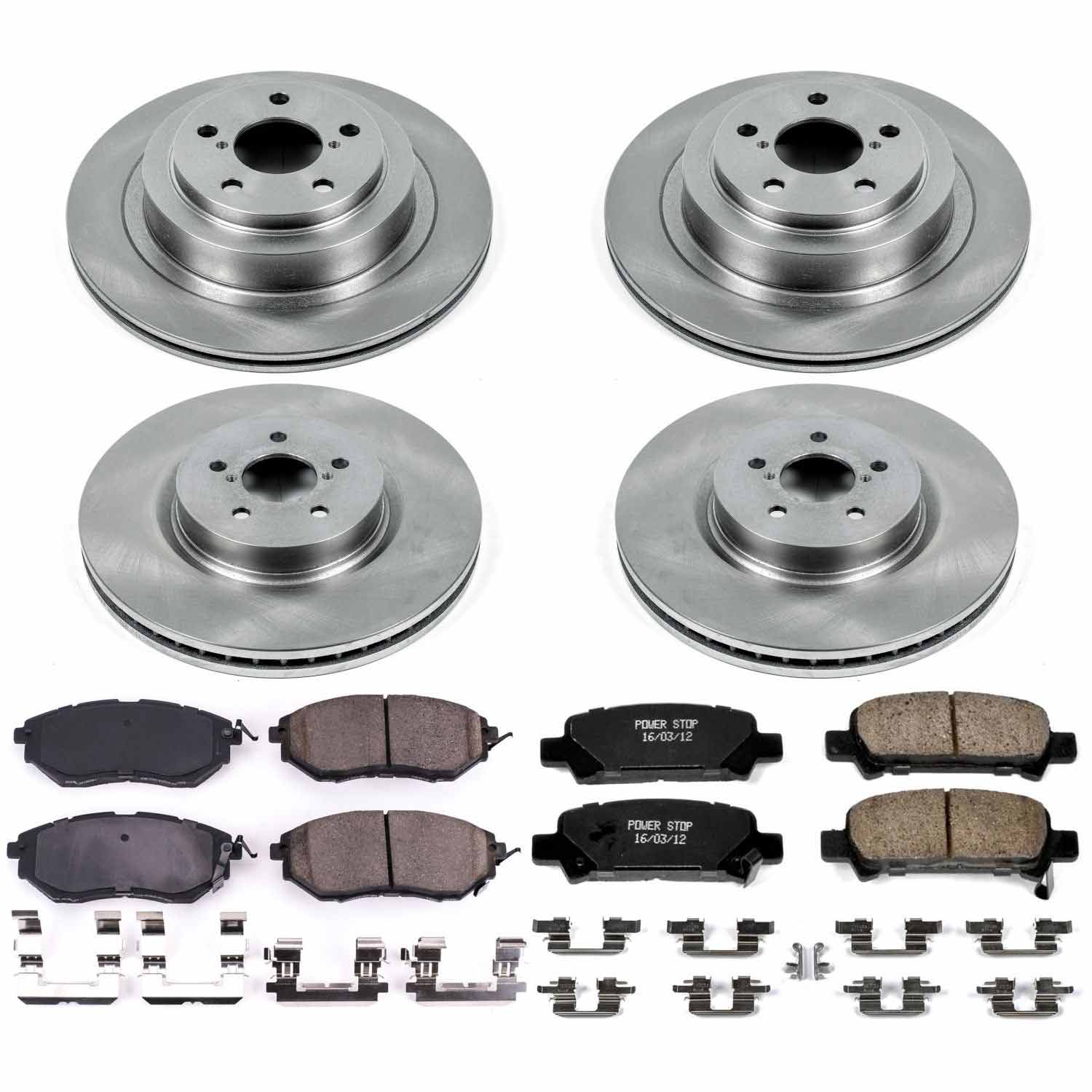 Power Stop KOE286 Autospecialty - 1-Click Daily Driver Brake Kits (Front And Rear) for 2005-2009 Subaru Legacy product image