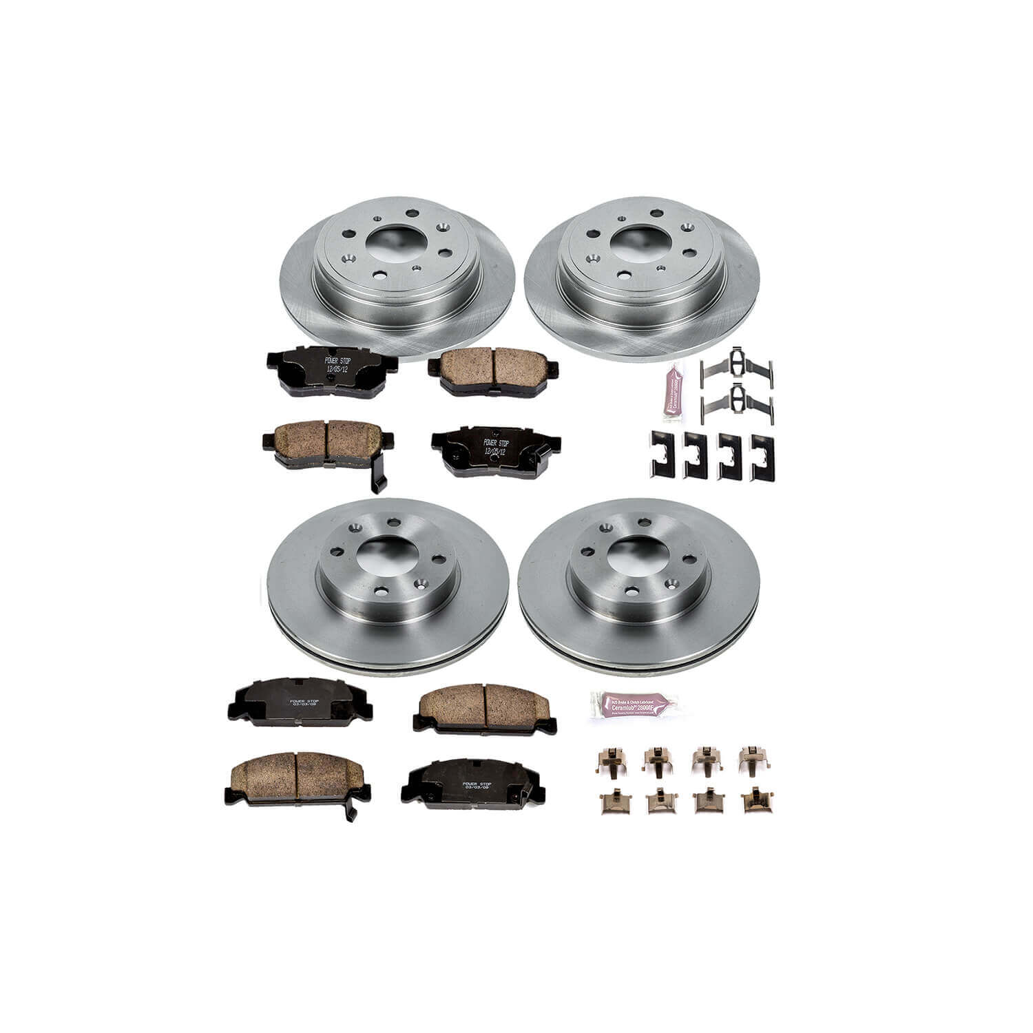 Power Stop KOE399 Autospecialty - 1-Click Daily Driver Brake Kits (Front And Rear) for 1989 Honda Crx product image