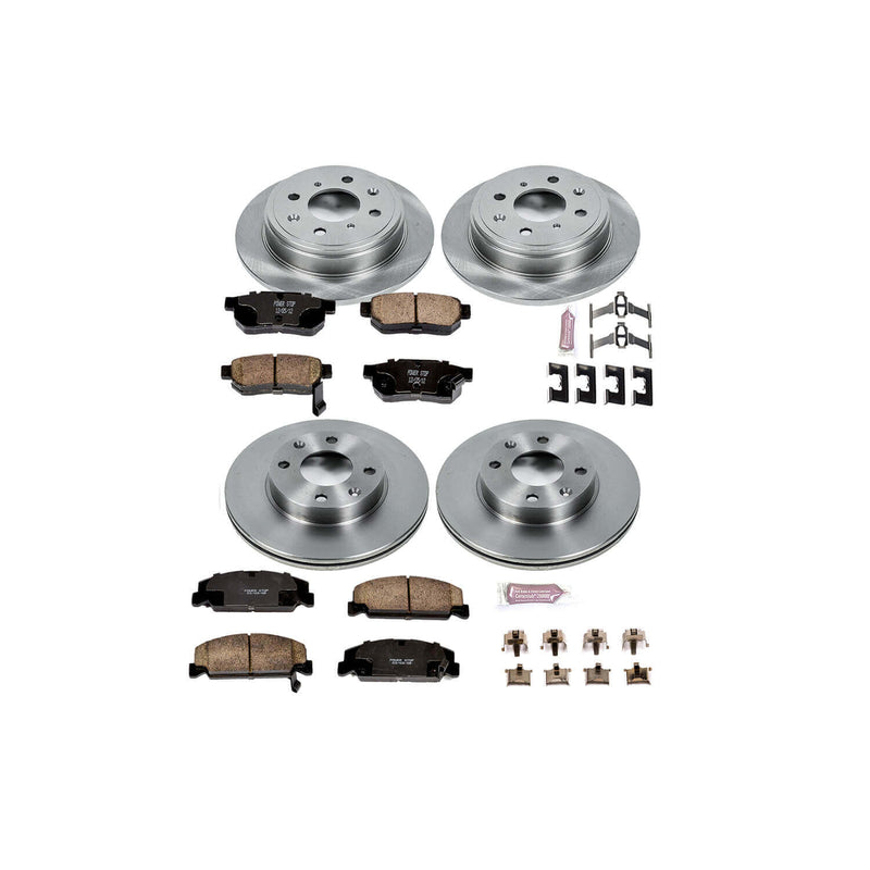 Power Stop KOE399 Autospecialty - 1-Click Daily Driver Brake Kits (Front And Rear) for 1989 Honda Crx product image