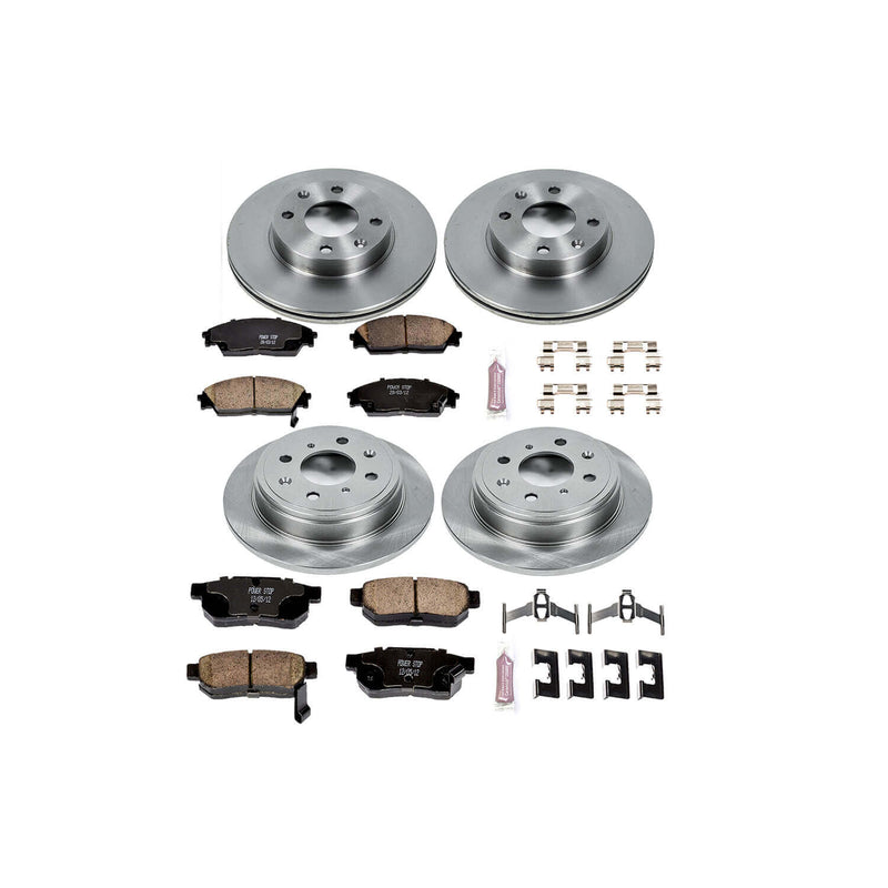 Power Stop KOE403 Autospecialty - 1-Click Daily Driver Brake Kits (Front And Rear) for 1990-1991 Honda Crx product image