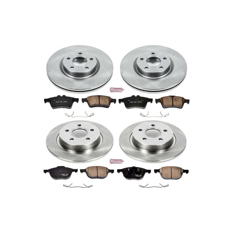 Power Stop KOE4051 Autospecialty - 1-Click Daily Driver Brake Kits (Front And Rear) for 2006-2013 Volvo C30 product image