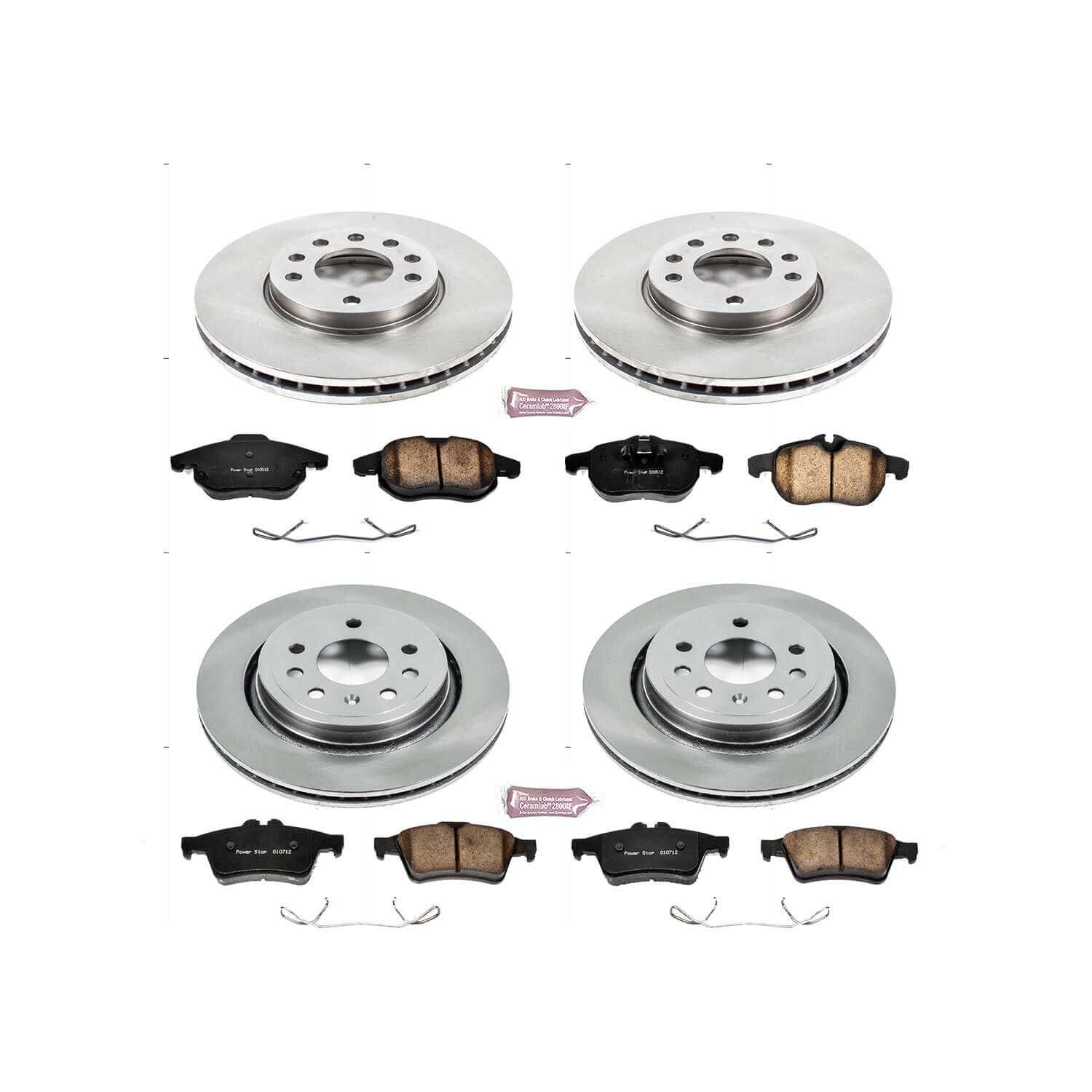 Power Stop KOE4054 Autospecialty - 1-Click Daily Driver Brake Kits (Front And Rear) for 2003-2011 Saab 9-3. product image