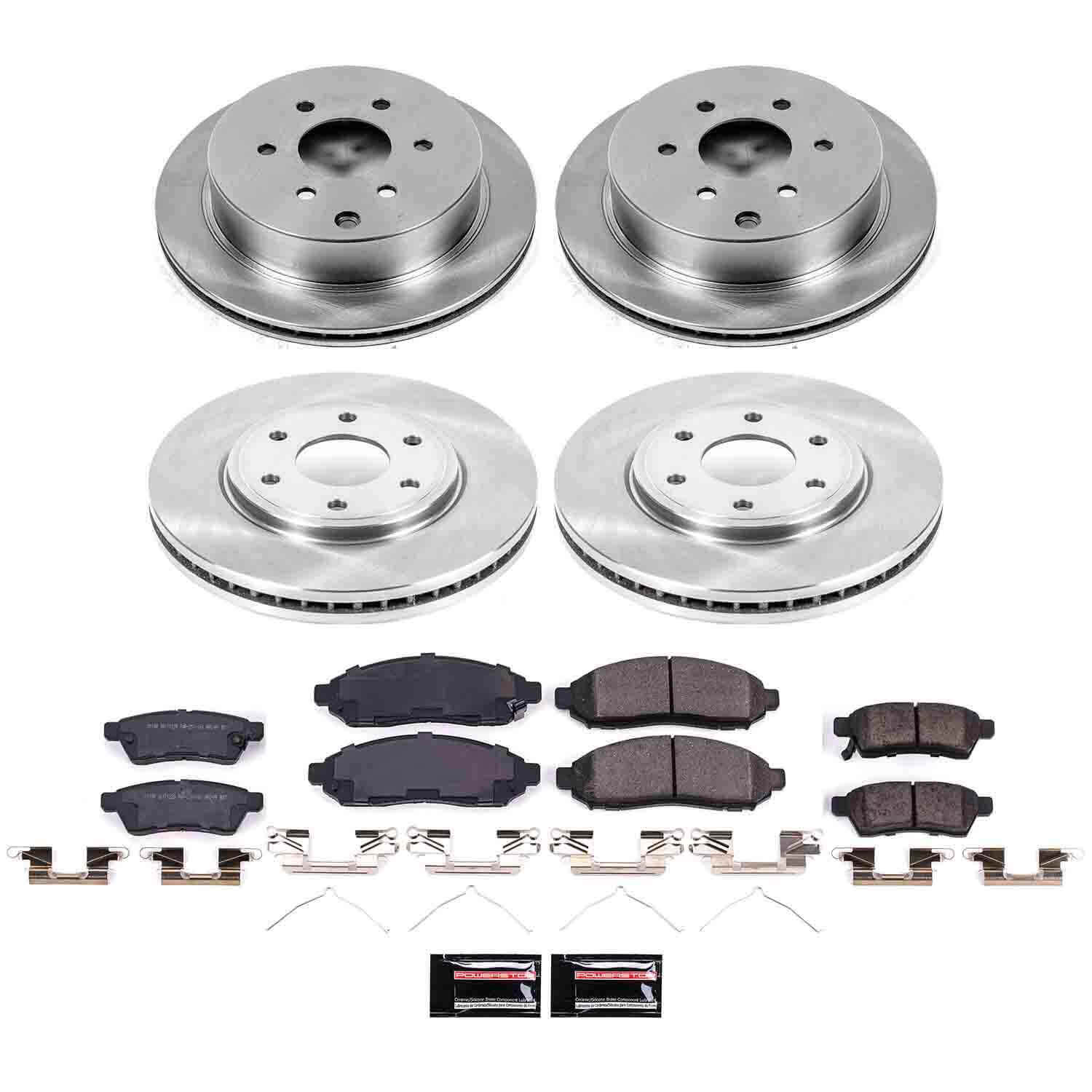 Power Stop KOE4063 Autospecialty - 1-Click Daily Driver Brake Kits (Front And Rear) for 2005-2015 Nissan Frontier product image