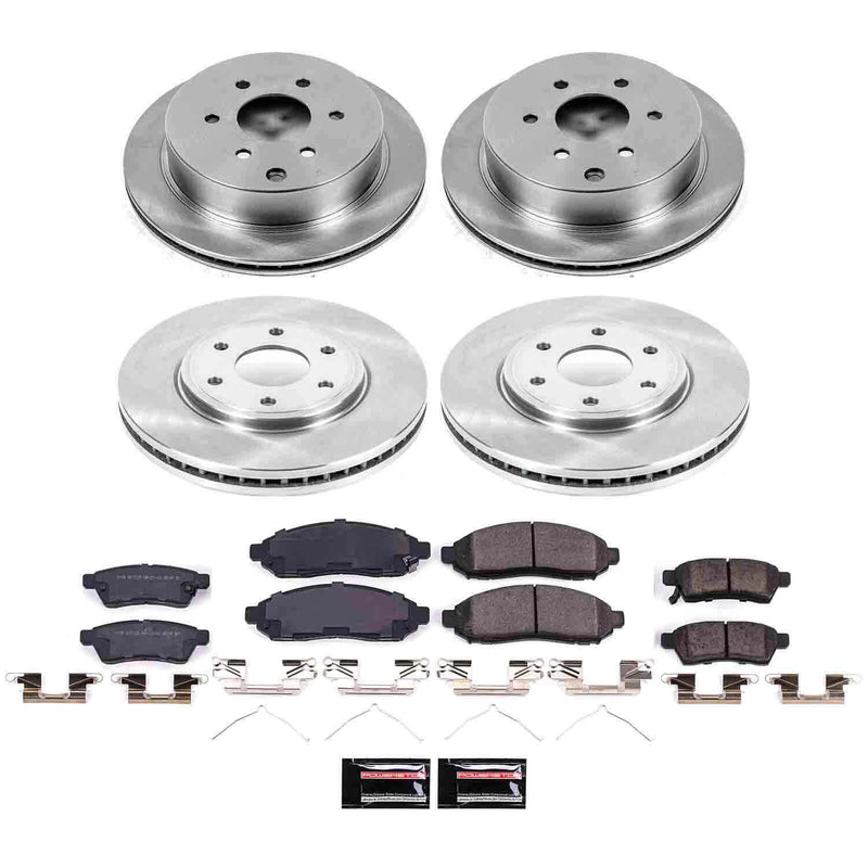 Power Stop KOE4063 Autospecialty - 1-Click Daily Driver Brake Kits (Front And Rear) for 2005-2015 Nissan Frontier product image