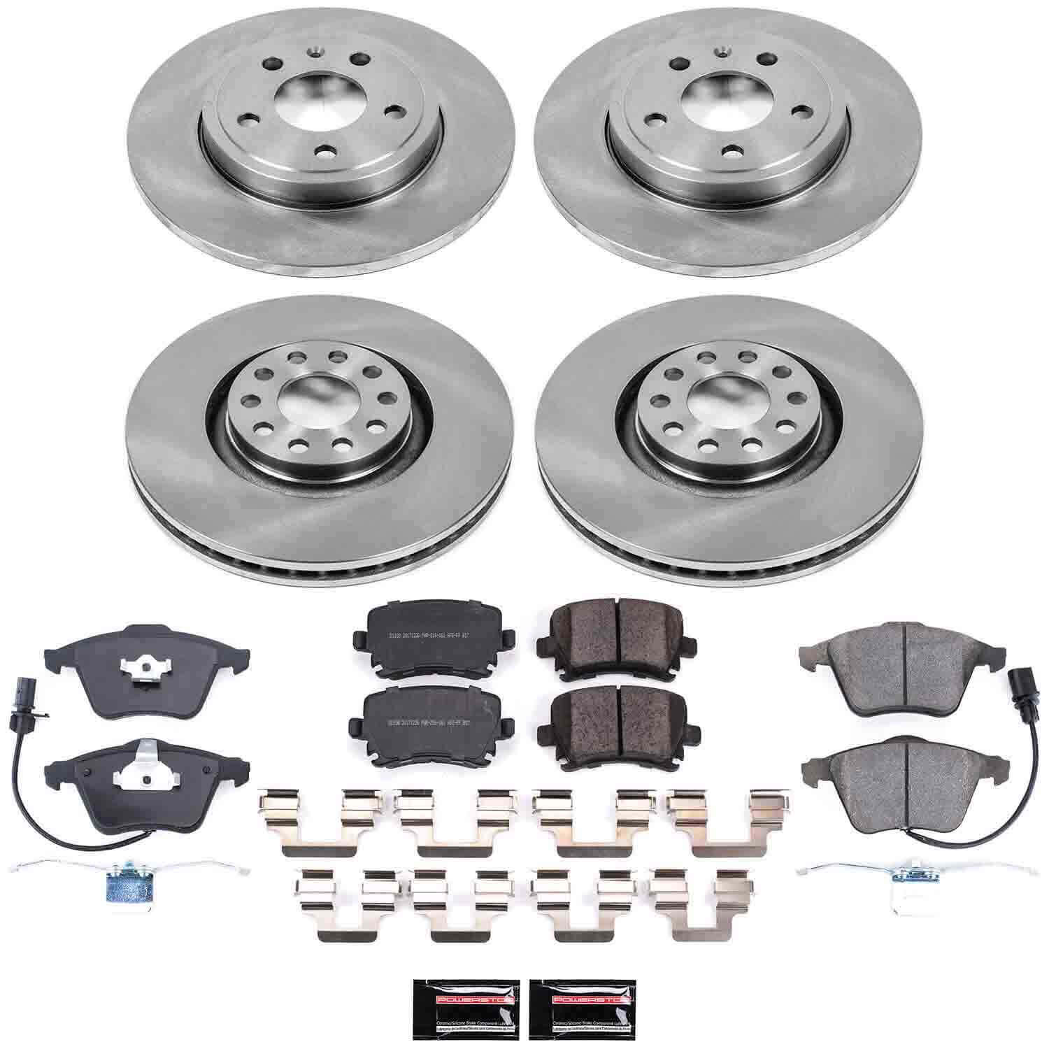 Power Stop KOE4065 Autospecialty - 1-Click Daily Driver Brake Kits (Front And Rear) for 2005-2009 Audi A4 product image