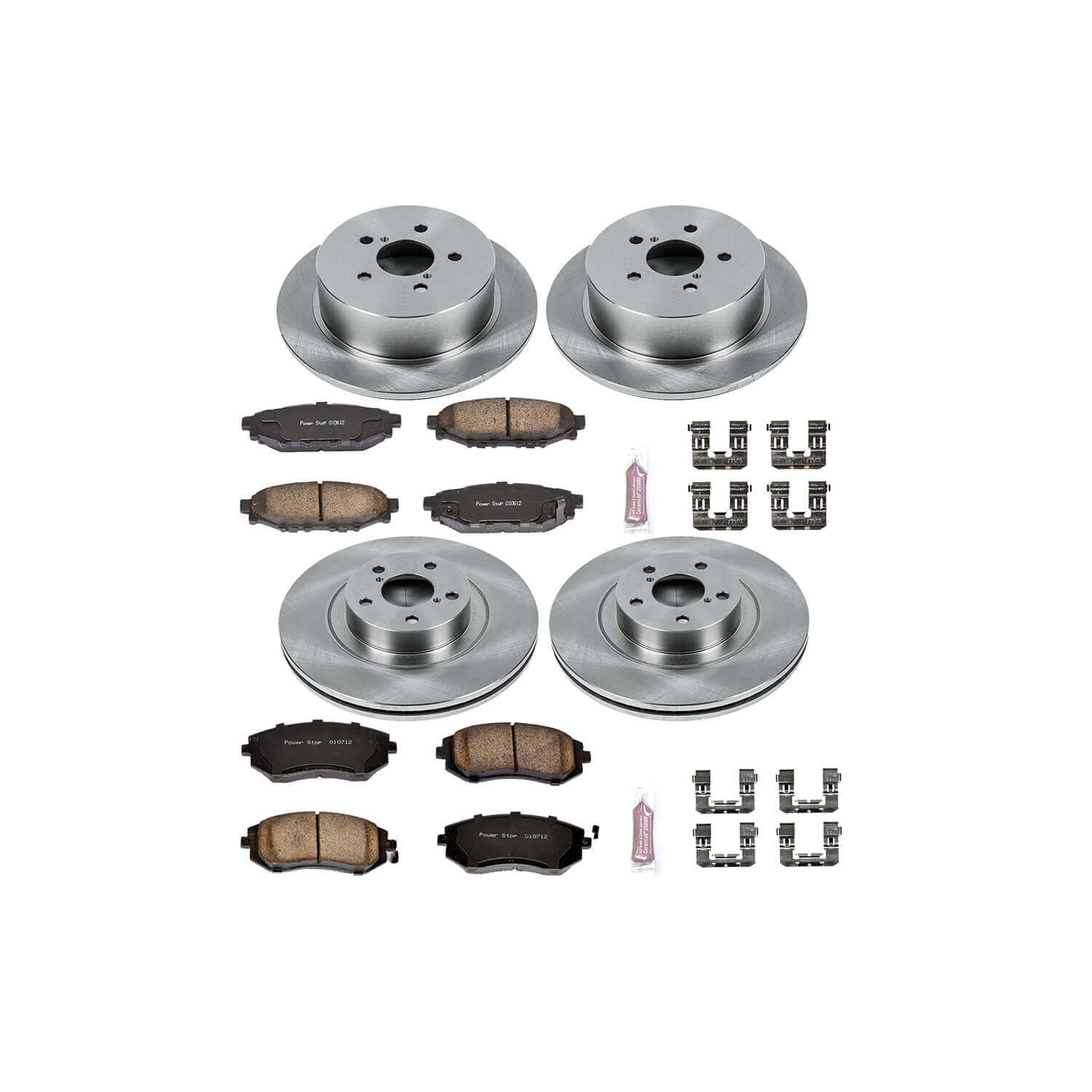 Power Stop KOE4079 Autospecialty - 1-Click Daily Driver Brake Kits (Front And Rear) for 2005-2009 Subaru Legacy product image
