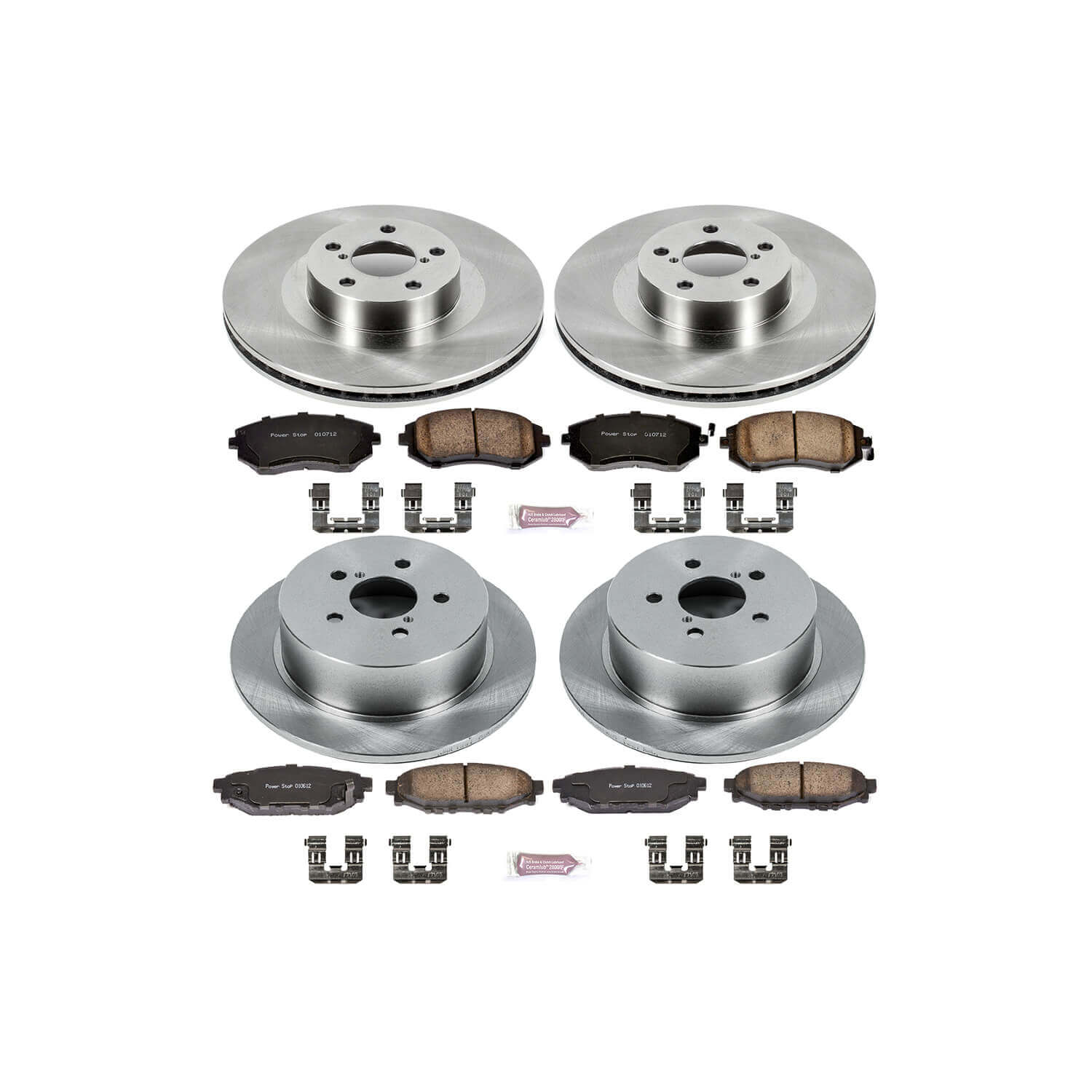 Power Stop KOE4081 Autospecialty - 1-Click Daily Driver Brake Kits (Front And Rear) for 2005 Subaru Legacy product image