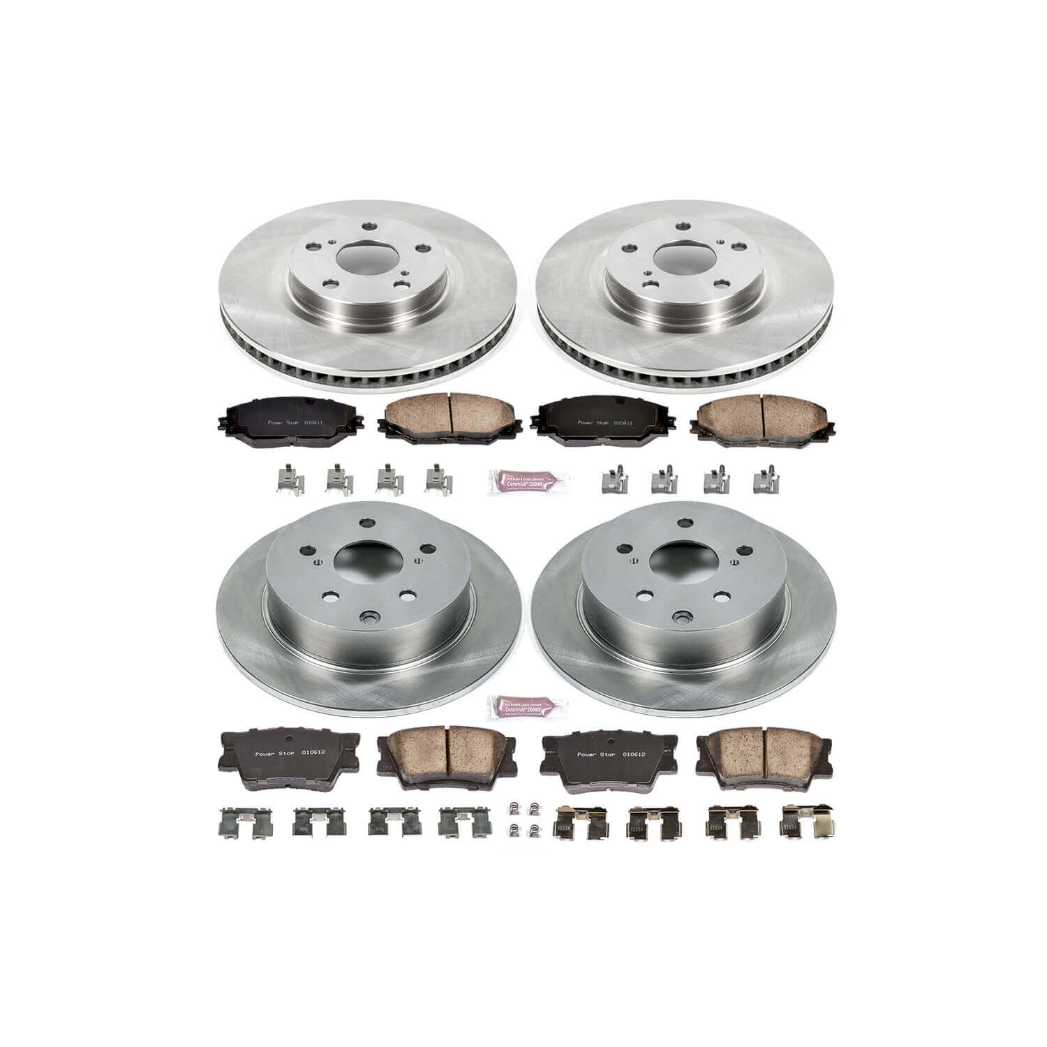 Power Stop KOE4099 Autospecialty - 1-Click Daily Driver Brake Kits (Front And Rear) for 2009-2013 Pontiac Vibe product image