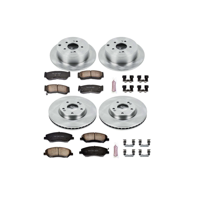 Power Stop KOE4116 Autospecialty - 1-Click Daily Driver Brake Kits (Front And Rear) for 2007-2009 Hyundai Santa Fe product image