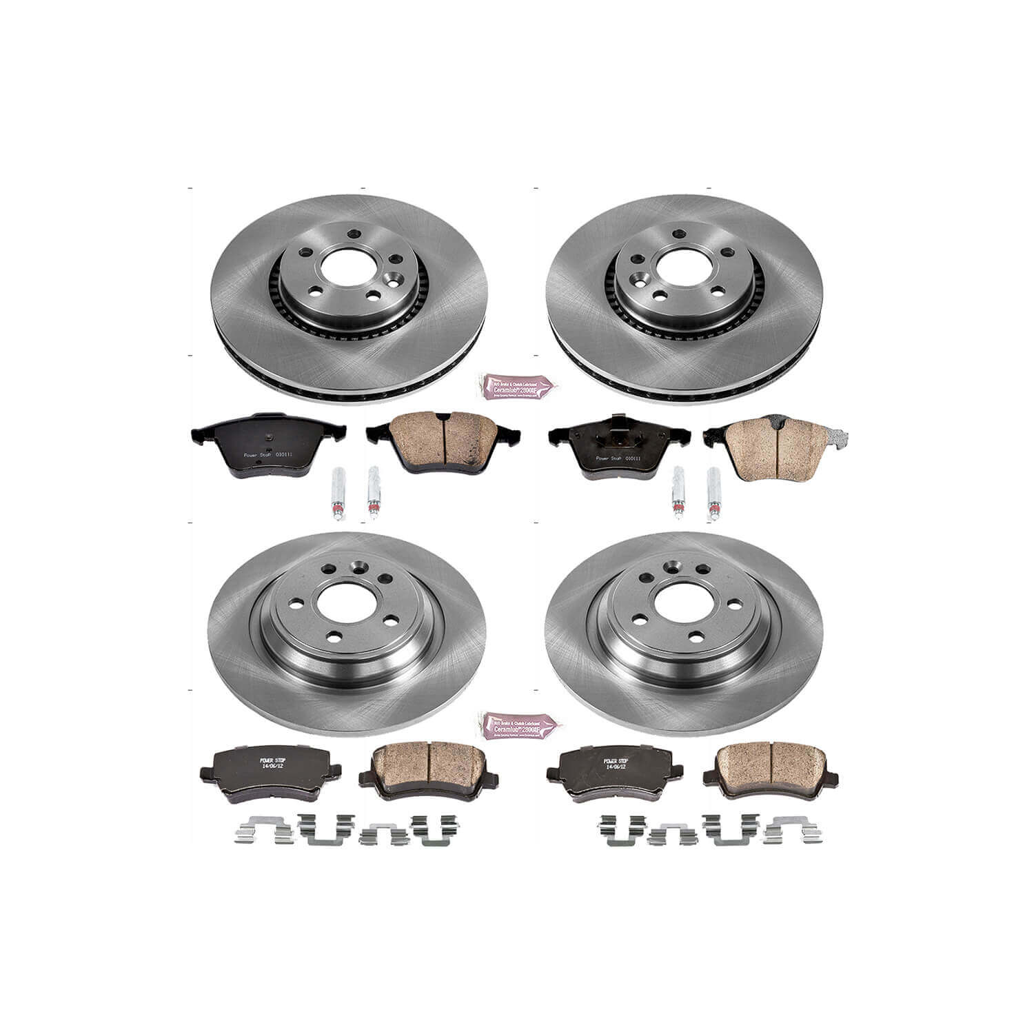 Power Stop KOE4121 Autospecialty 1-Click Daily Driver Front And Rear Brake Kit for 2008-2018 Volvo S60 product image