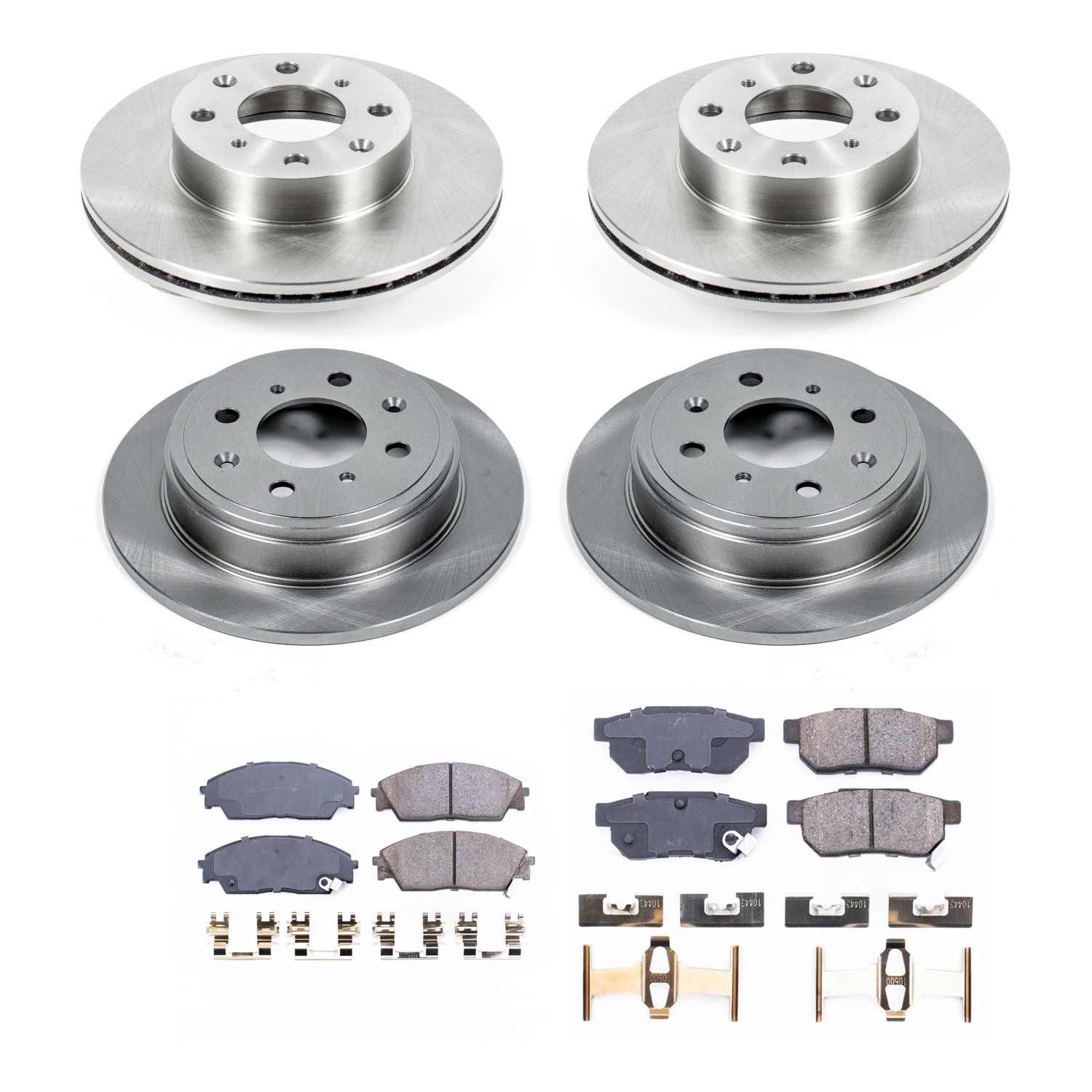 Power Stop KOE4217 Autospecialty - 1-Click Daily Driver Brake Kits (Front And Rear) for 1988-1990 Honda Prelude product image