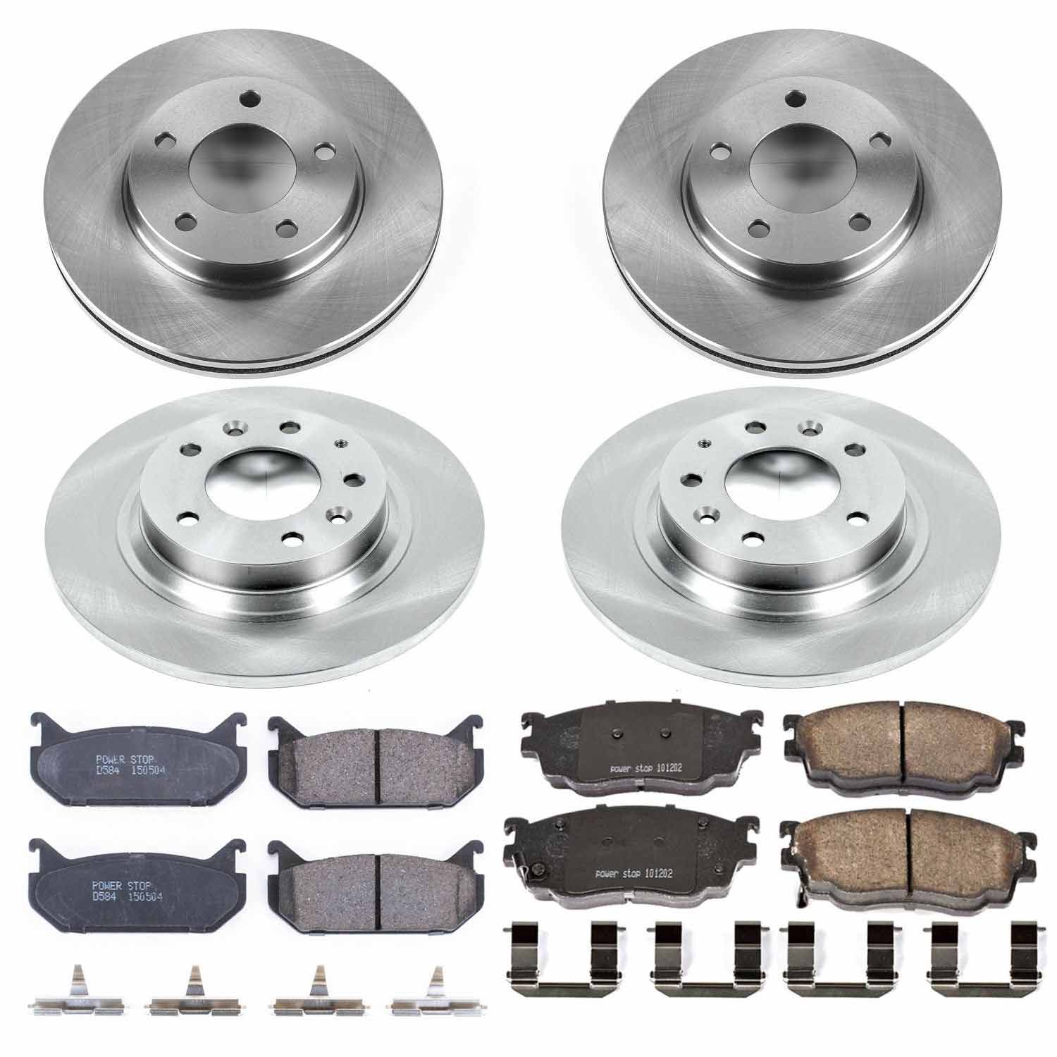 Power Stop KOE4312 Autospecialty - 1-Click Daily Driver Brake Kits (Front And Rear) for 1998-2002 Mazda 626 product image